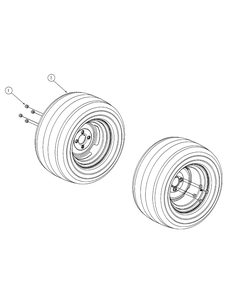 Wheel Assembly Diagram and Parts List for M54-HN 53BB5ETW750-24-HP Cub Cadet Lawn Tractor